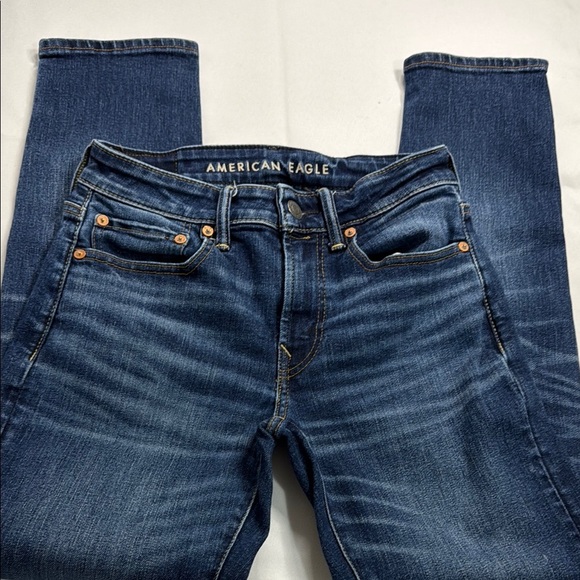 American Eagle Outfitters Blue Straight Jeans Timeless Design - Picture 4 of 8